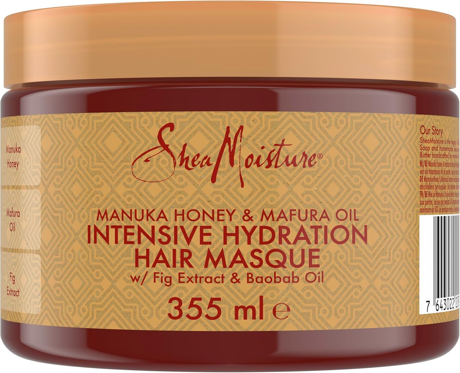 Sheamoisture Manuka Honey & Mafura Oil Intensive Hydration Hair Mask Sulphate and Silicone Free for Dry, Damaged Hair 355 Ml